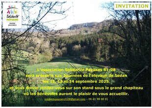 Rendez-vous aux journées de l'élevage sur le stand de Solidarité Paysans 51-08