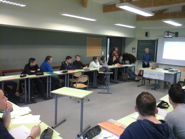 Sensibilisation d'une classe de Bac Pro au Lycée de Mirecourt (novembre 2014)